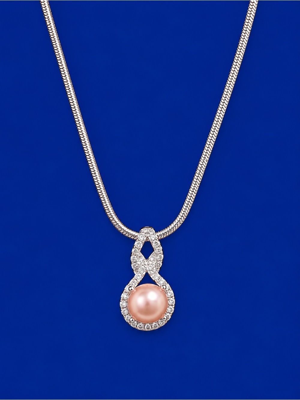 Sterling Silver Pink Pearl Pendant Necklace